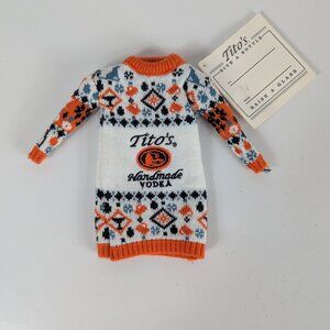 Titos Handmade Vodka Mini Knit Bottle Sweater Ugly Christmas Holiday Sweater NWT